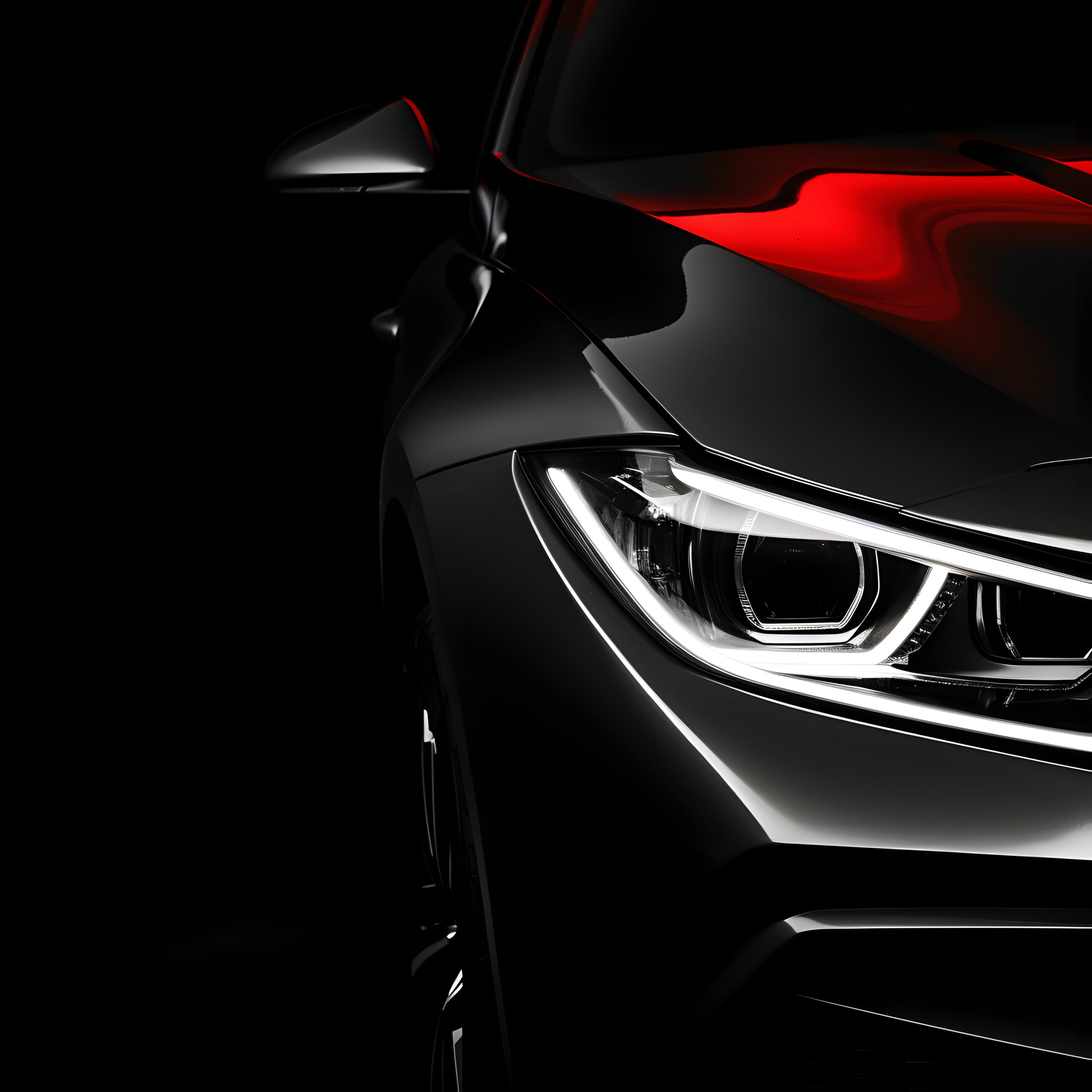 Photo Headlight of a modern car